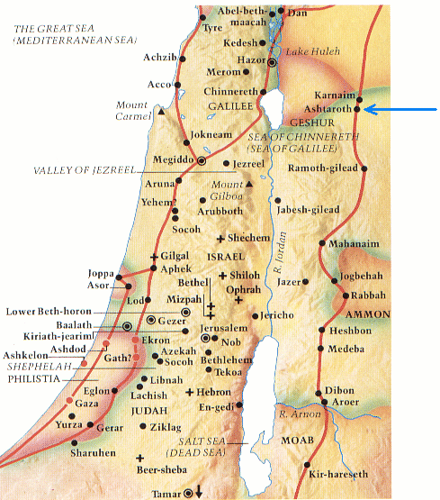 Map of Astarte's Temples