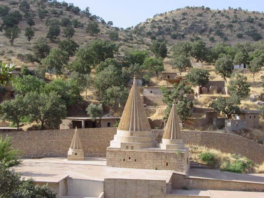 Lalish, the sacred Yezidi
         temple 
        complex in Kurdistan