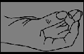 Thumb touching middle finger